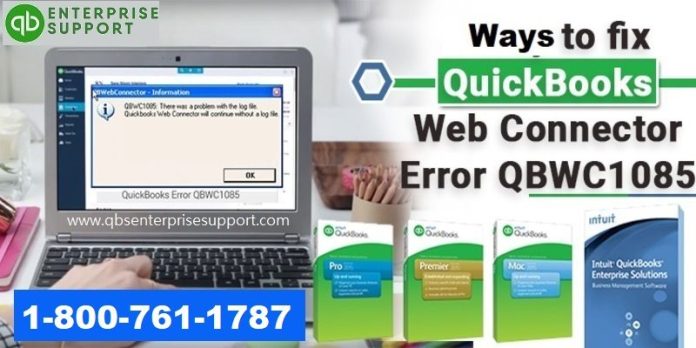 QuickBooks web connector error QBWC1085