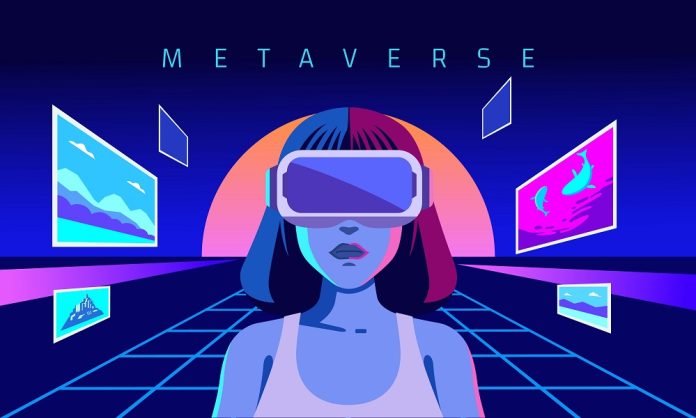 Metaverse,Digital,Virtual,Reality,Technology,Of,A,Woman,With,Glasses